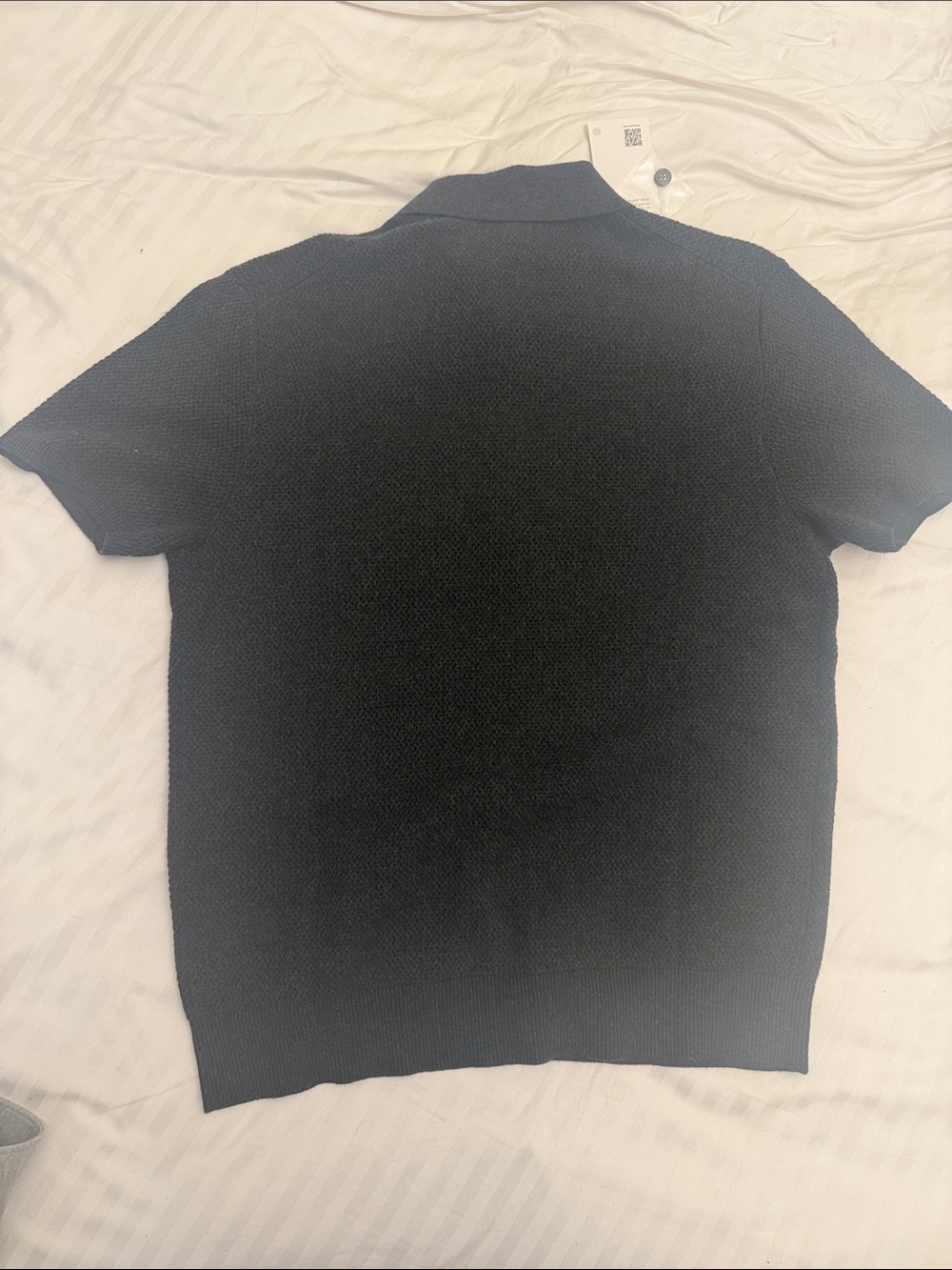 Quince Black Short-Sleeve Knit Button-Down Shirt